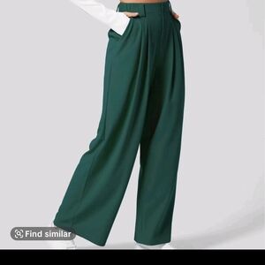 HALARA Green Wide Leg Pants High-Waisted Flowing Design